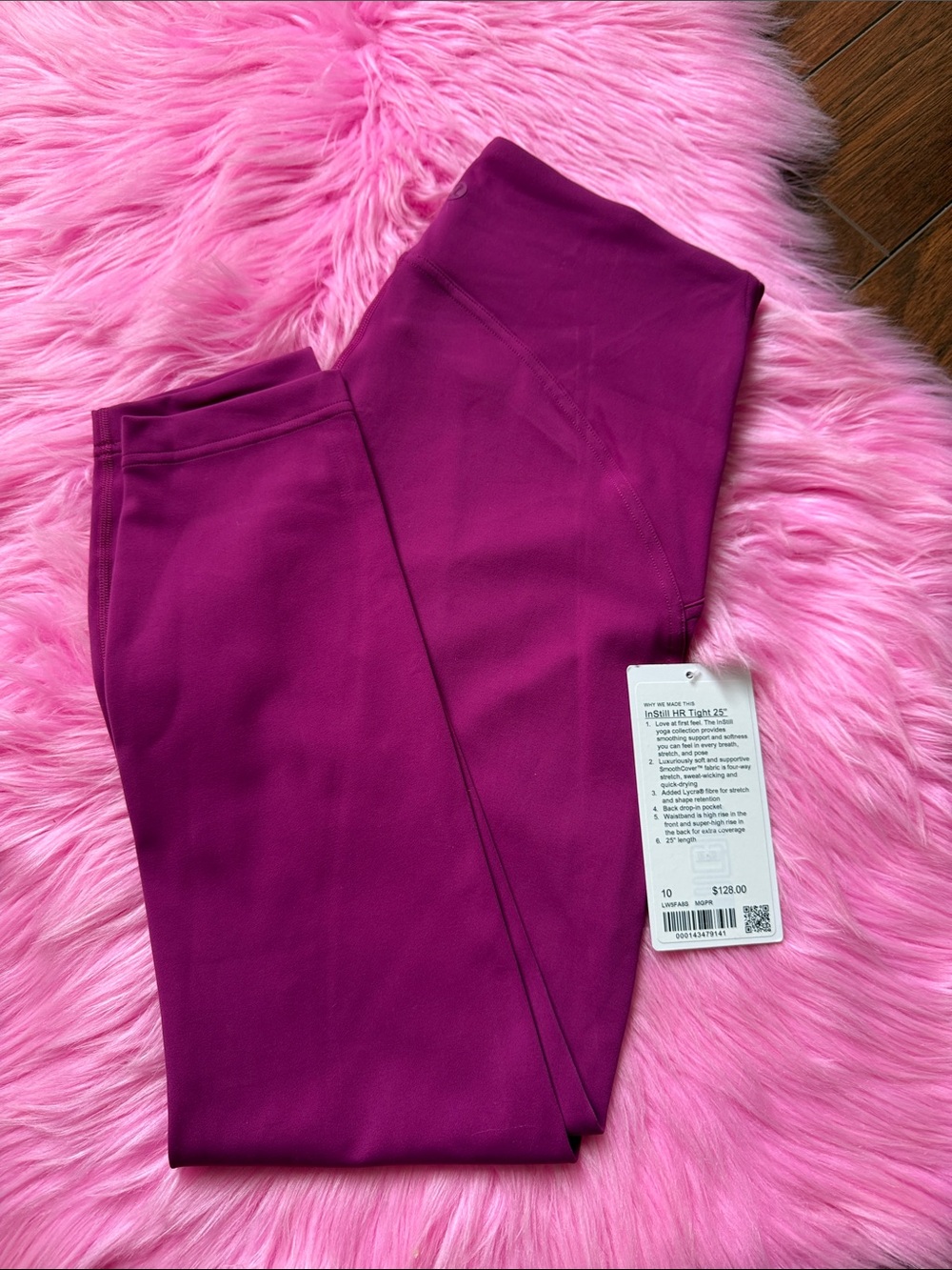 Size 10 instill tight HR 25” magenta purple NWT